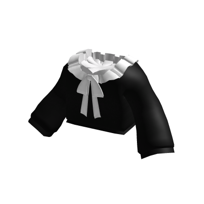 ♡ black & white gothic cute ruffled collar sweater