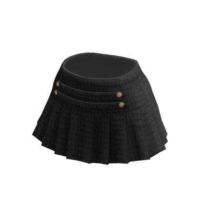 ✨ Military Inspired Button Pleated Black Skirt