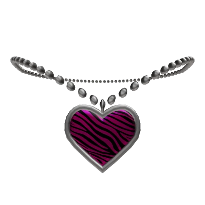 Y2k Scene McBling Pink Zebra Heart Necklace 1.0 | Roblox