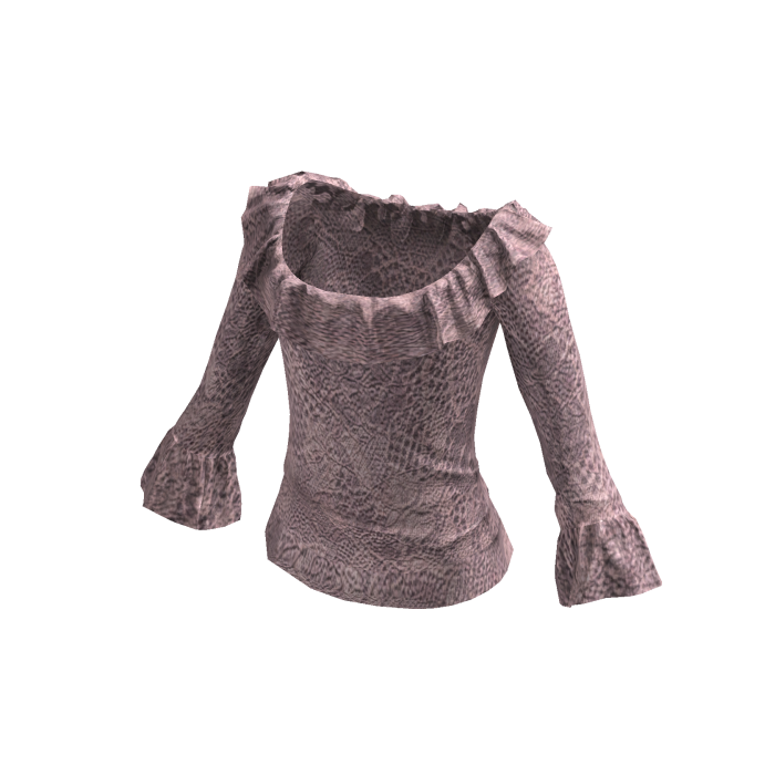 vintage off-shoulder ruffled blouse (pink)
