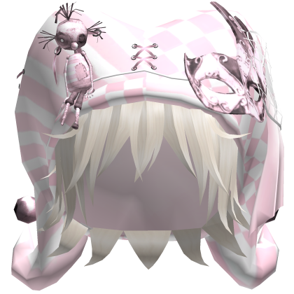 Pink Circus Jester Hat w Blonde Hair Roblox item