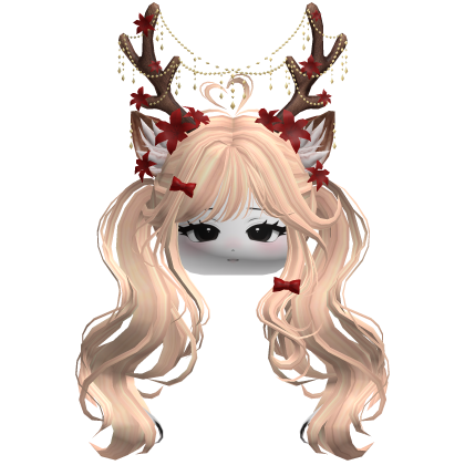Ethereal Christmas Fairy Fawn Pigtails w/ Antlers