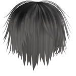 Messy Bangs 2 Tone Emo Hair Grey/Black