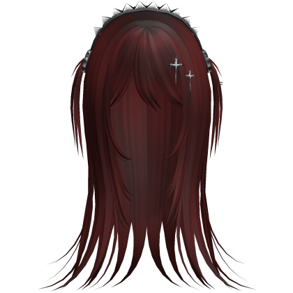 Vampire Goth Wispy Long Hair Dark Red  Roblox item