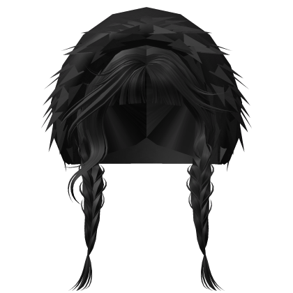 Cute Double Braids /w Black Hoodie (Black) Roblox item