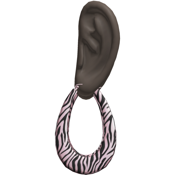 Pink Zebra 2000s Teardrop Earrings Ears