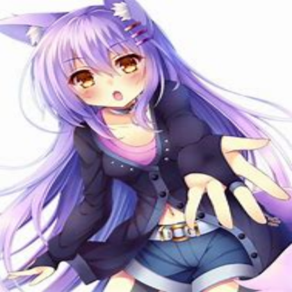 Anime Purple hair wolf girl Roblox decal