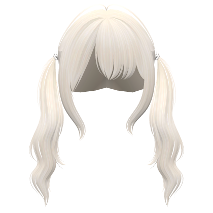 Cute Blonde messy Pigtails w/ hair tie Roblox item