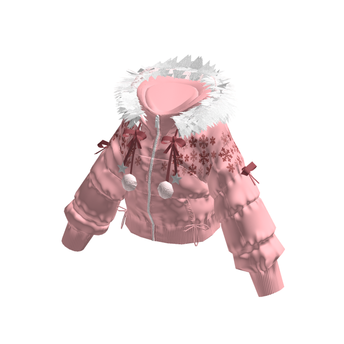 Puffer Jacket with Fluffy Hood (Pink)