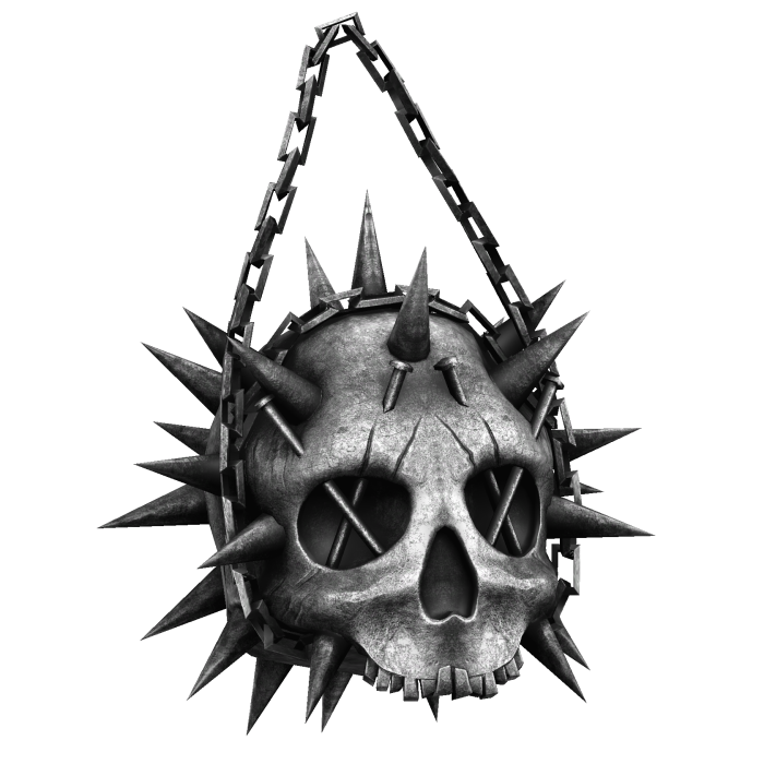 Goth Spiked Hanging Chain Skull