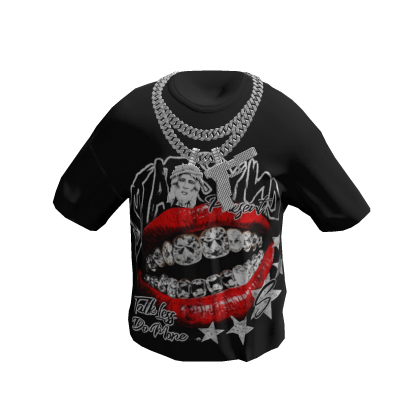 Black T-Shirt Talk Less Do More w / Toy Chain thumbnail