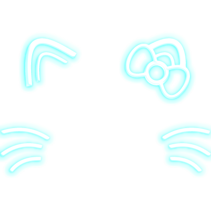 ♡ [ GLOWING ] hk cat blue face filter emissive 