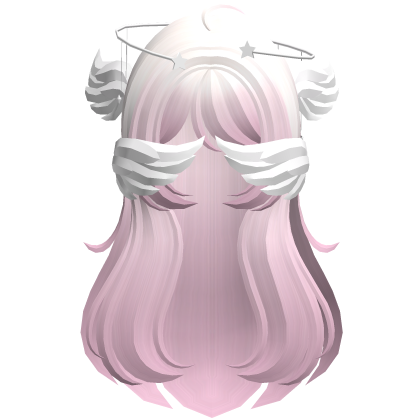 White Pink Angelic Hair W Halo
