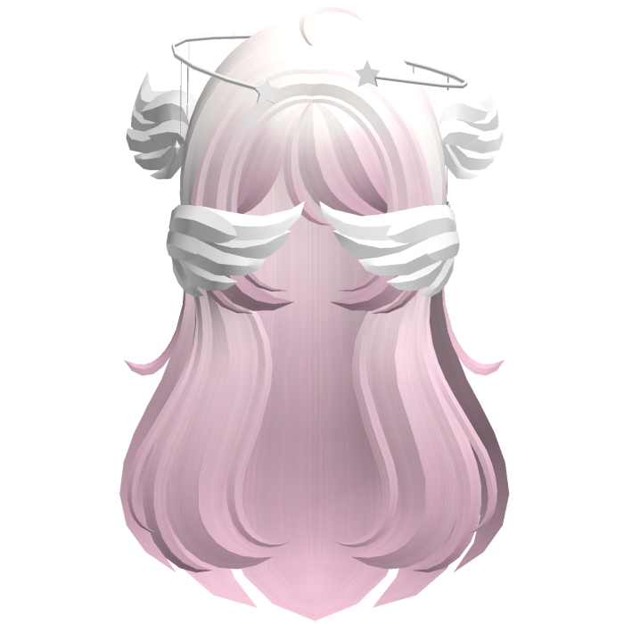 White Pink Angelic Hair W Halo