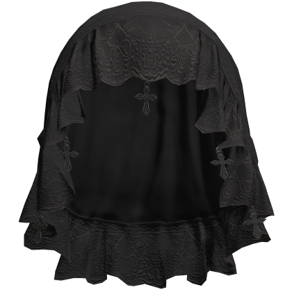 Black Emo Gothic Lace Veil w/ Charm Roblox item