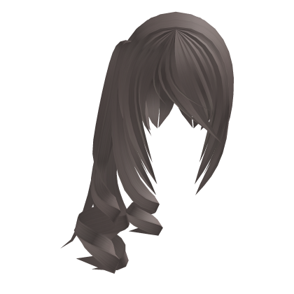 ✙ | moe vampire curly side ponytail in ash brown