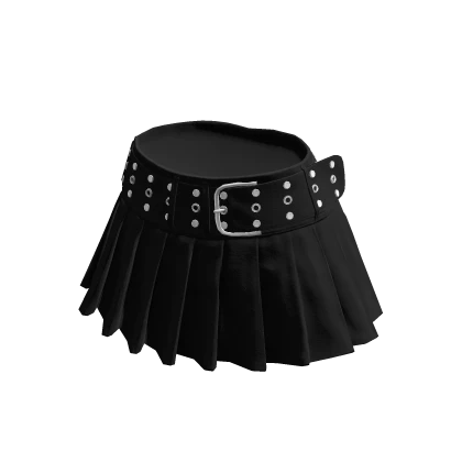 Black Mini Skirt Y2K Studded Belt Ruffle Chic | Roblox Item