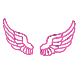 Pink Plastic Glitch Wings