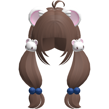 ♡ : kawaii brown fluffy bijou pigtails