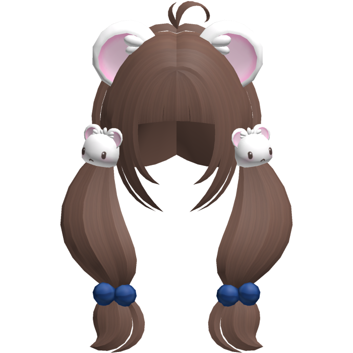 ♡ : kawaii brown fluffy bijou pigtails