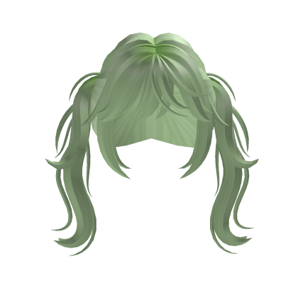 Neon Green Cute Pigtails Hair Roblox item