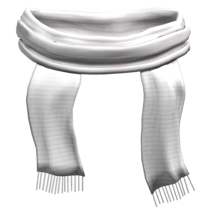 white cute shoujo soft scarf