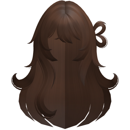 fluffy messy long heart side bun hair brown