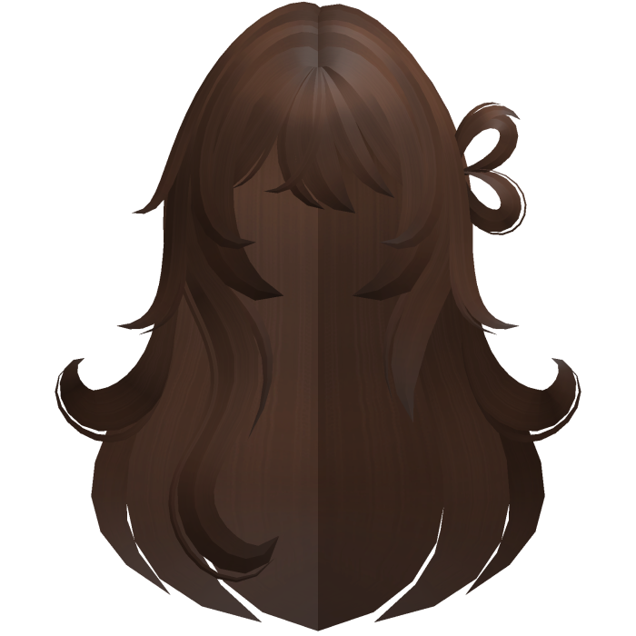 fluffy messy long heart side bun hair brown