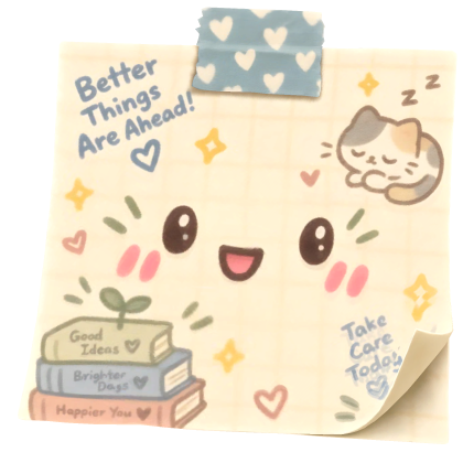 Kawaii Taped Sticky Note Face