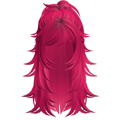 Y2K Messy Half Up Hair (Hot Pink) Roblox item