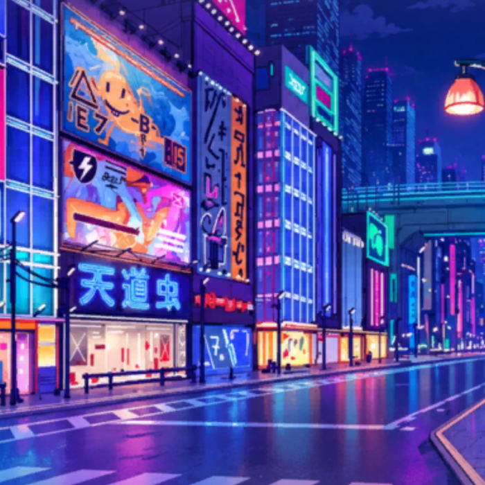 Tokyo Japan Shibuya Neon Background