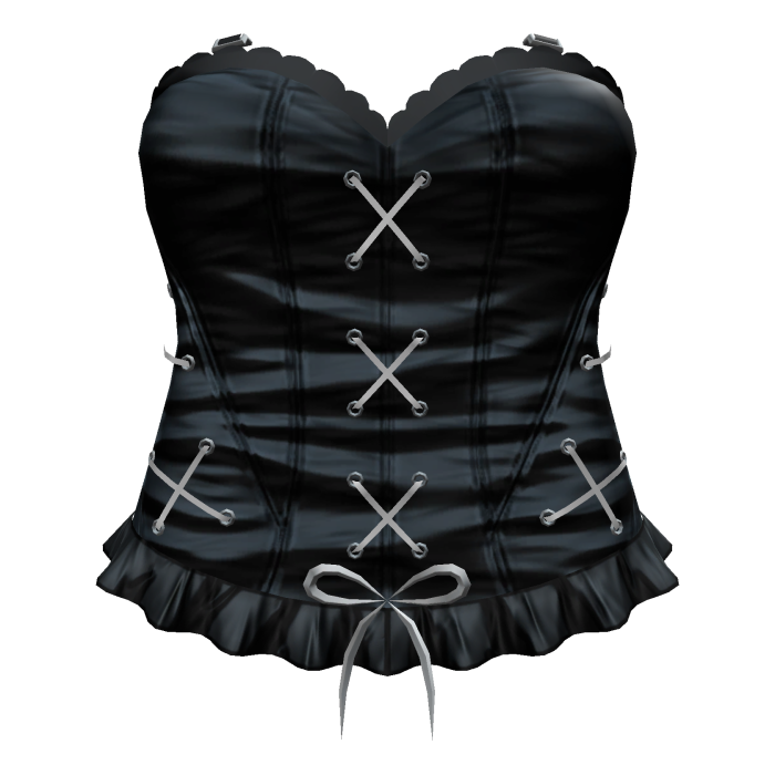 Metal Black Velvet Gothic Lace-Up Corset