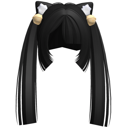 Kitty hime pigtails Black Roblox item
