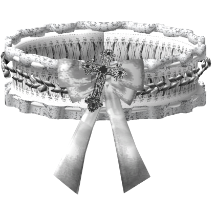 3.0 White Lace Gothic Witchy Cute Vkei Choker Roblox item