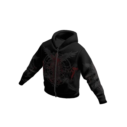 Black Gothic Wing Zip Jacket (Y2K Grunge) | Roblox Item - Rolimon's