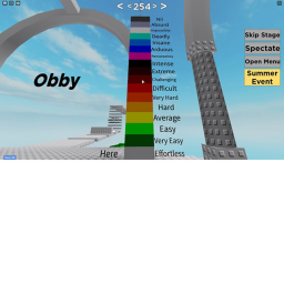 Difficulty chart obby