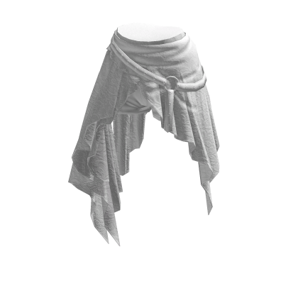 Grunge Draped Skirt w/ Studded Belt (White)