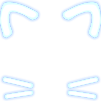 [EMISSIVE] Glowing Blue Cute Cat Ear Face Filter