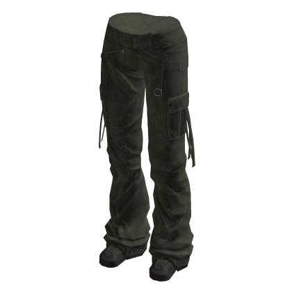Y2K Grunge Baggy Cargo Pants w/ Shoes (Green)