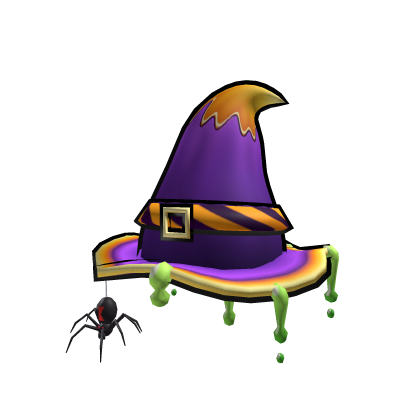 [🎃] Halloween Witch Hat Purple with Spider