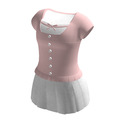 🍀Milkmaid Top w Mini Skirt (Pink) thumbnail