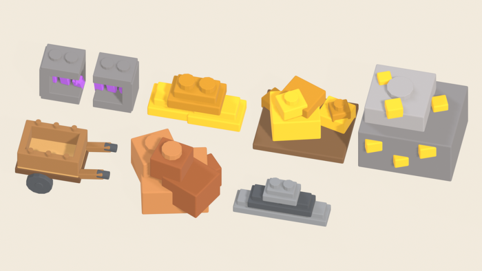 Studs Ore and Mining Pack x70 Blocky Crystals preview 5