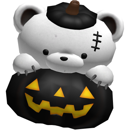 halloween black pumpkin bear hat Roblox item