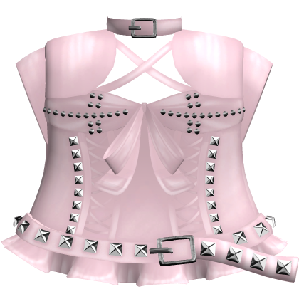 pink cutesy gothic dress with studded belt ★