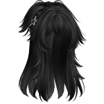 ☆ Y2K Rockstar Half Up Spikey Hair (Black)