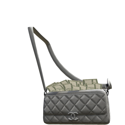 Luxury White Crossbody Bag /w Money