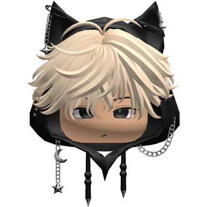 Cute Blonde hair Y2K cat-ear hoodie Roblox item