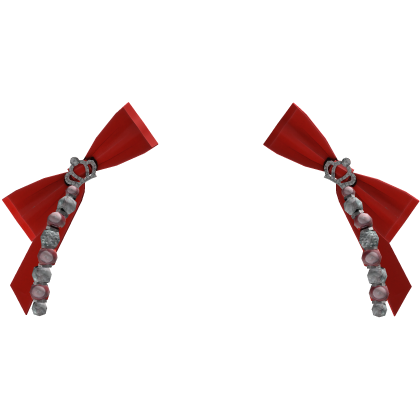 ⚜️• Red Bow crown w/ Pearl Charms
