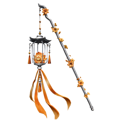 Orange Ethereal Maximalist Lotus Flower Lantern