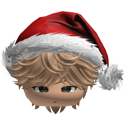 Messy Fluffy Blonde Dark Hair a Santa Hat Y2k Roblox item
